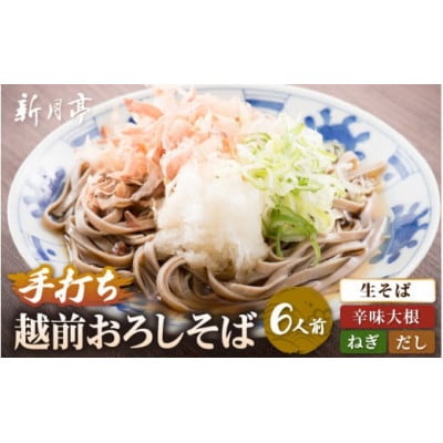 【越前おろしそば】 6人前(辛味大根・ねぎ・だし付き) 冷蔵【配送不可地域:離島・北海道・沖縄】【1625103】福井県越前町13000麺そば