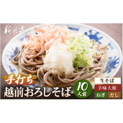 【越前おろしそば】 10人前(辛味大根・ねぎ・だし付き) 冷蔵【配送不可地域:離島・北海道・沖縄】【1625131】福井県越前町20000麺そば