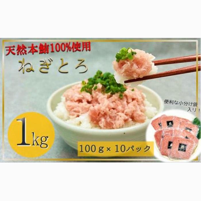 天然本鮪 ねぎとろ 計1kg:100g 10パックセット【静岡市清水】冷凍  マグロ  たたき ネギトロ丼 手巻き寿司 小分け 即席 海の幸 【配送不可:離島】◇静岡県静岡市19000魚介・海産物鮮魚