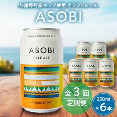【毎月定期便】【与謝野町産ホップ使用クラフトビール】 ASOBI 350ml ×6本セット全3回【4060418】京都府与謝野町30000酒・アルコールビール・発泡酒
