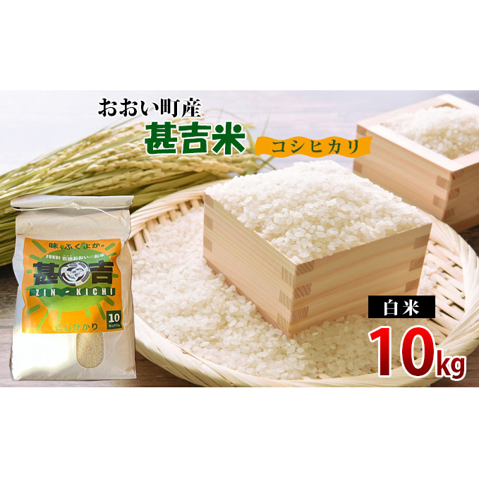 令和4年産 甚吉米(コシヒカリ・白米)10kg お米 おにぎり 福井県おおい町15000米・パン白米