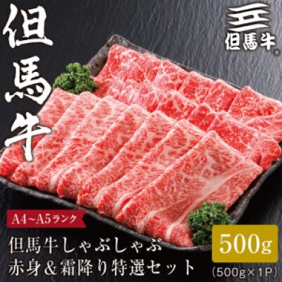 【但馬牛】しゃぶしゃぶ赤身&霜降り 特選セット500g【配送不可地域:離島】【1313168】兵庫県養父市22000肉牛肉