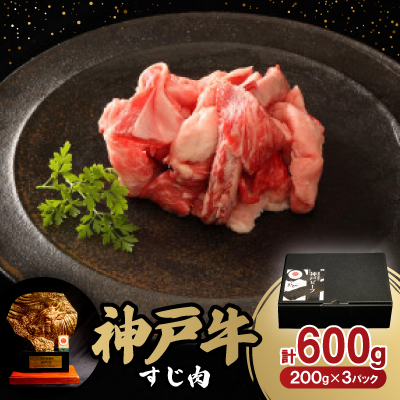 神戸牛すじ肉600g【配送不可地域:離島】【1527761】兵庫県養父市10000肉牛肉