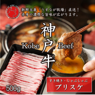 神戸牛ブリスケスライス500g【うすなが牧場】FU002【配送不可地域:離島】【1638841】兵庫県養父市25000肉牛肉