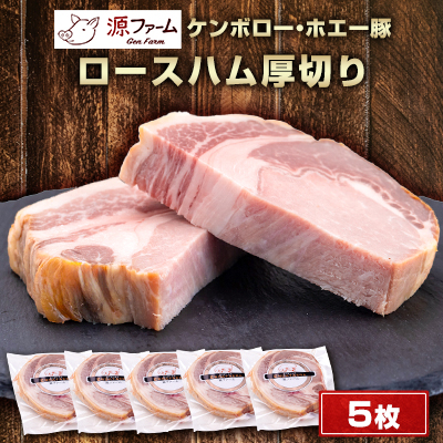 【無添加】ケンボロー・ホエー豚 ロースハム厚切り 5枚【配送不可地域:離島】【1535422】北海道大樹町13000肉加工肉(ハム・ソーセージ等)
