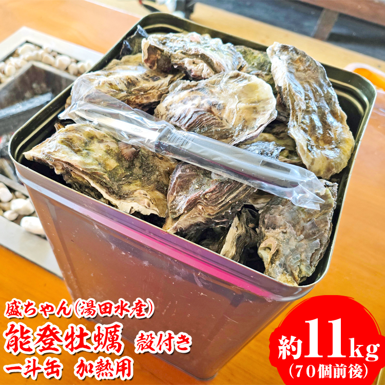 【発送時期が選べる】盛ちゃん(湯田水産) 能登牡蠣 殻付き 一斗缶(70個前後) 約11kg 加熱用 ※北海道・沖縄・離島への配送不可 ※2026年1月上旬〜3月下旬頃に順次発送予定石川県七尾市34