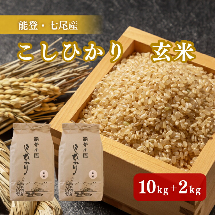 【発送時期が選べる】石川県七尾産コシヒカリ「能登の国」玄米10kg+2kg(6kg×2袋)◇ 石川県 七尾市 国産 ふっくら ツヤツヤ 甘い ※2024年2月上旬〜7月中旬頃に順次発送予定石川県七尾市1300