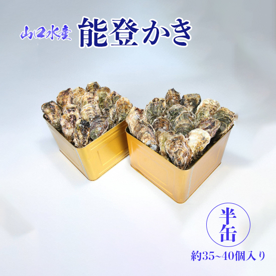 【発送時期が選べる】山口水産の能登かき / 半缶(約35〜40個入り)×2◇ | 石川県 七尾市 能登 ※2025年1月中旬頃〜4月下旬頃に順次発送予定 ※離島への配送不可石川県七尾市48000魚介・海産物