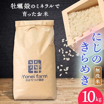 令和5年産 にじのきらめき 10kg【無洗米】牡蠣殻のミネラルで育ったお米【1434429】岡山県津山市16000米・パン無洗米