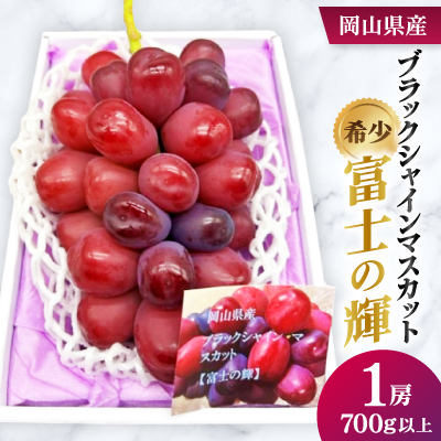 岡山県産 ブラックシャインマスカット 1房(700g以上) 化粧箱入り【配送不可地域:離島・北海道・沖縄】【1631141】岡山県津山市38000果物・フルーツマスカット・ぶどう