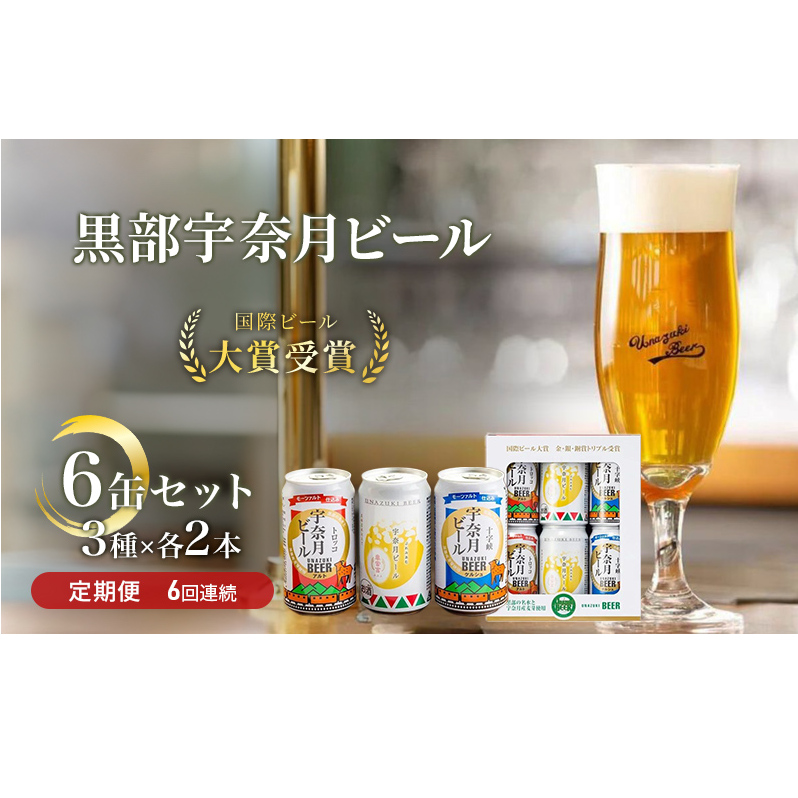 ビール ふるさと定期便 宇奈月ビール6缶セット×6回(6か月連続発送)/地ビール クラフトビール 北陸 缶/富山県黒部市 飲み比べ お酒 酒 富山県黒部市60000酒・アルコールビール・発泡酒