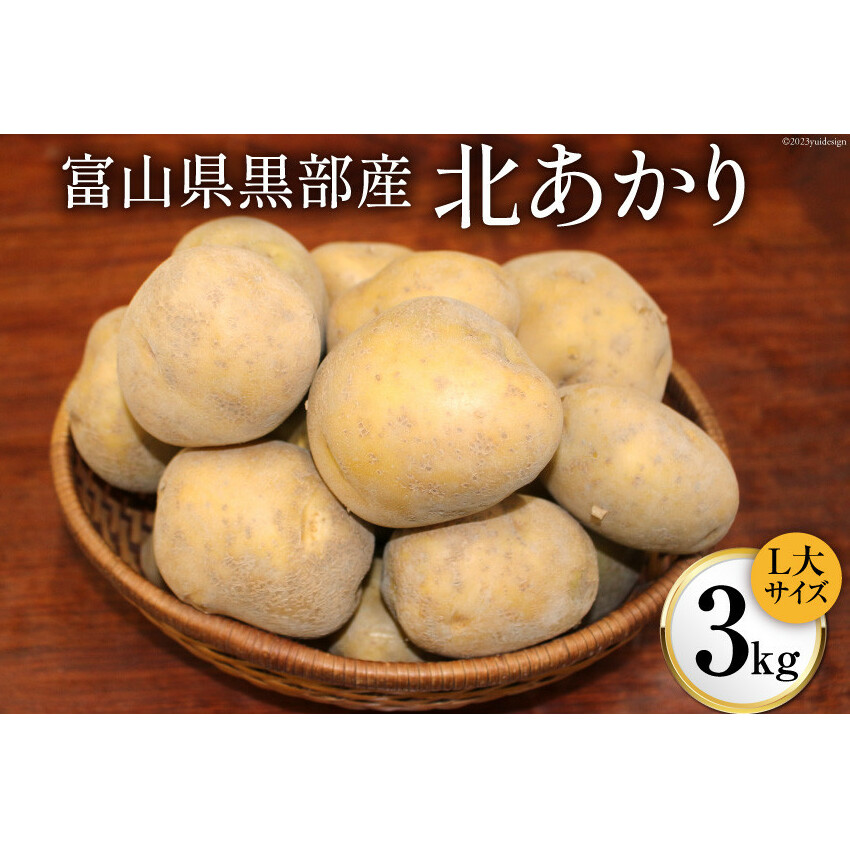 黒部産 じゃがいも(北あかり)3kg/くろべの太陽/富山県 黒部市 野菜 ジャガイモ 富山県黒部市8000野菜・きのこじゃがいも・イモ類
