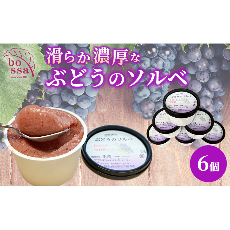 ジェラート 「ぶどうのソルベ」6個入り/アイス シャーベット デザート ブドウ フルーツ 小分け /富山県黒部市 富山県黒部市9000菓子・スイーツアイス・ジェラート