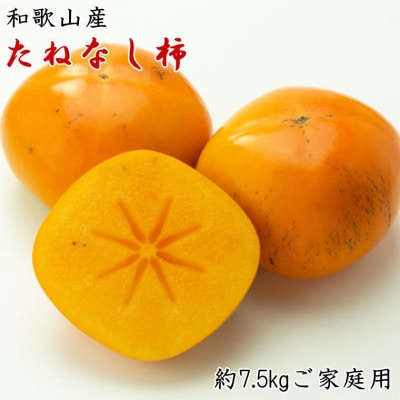 【秋の味覚】和歌山産のたねなし柿約7.5kgご家庭用 (日高町)【配送不可地域:離島】【1276359】和歌山県日高町17000果物・フルーツその他 果物・フルーツ