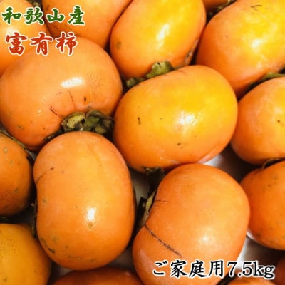 和歌山産富有柿ご家庭用約7.5kgサイズおまかせ【日高町】【1280820】和歌山県日高町19000果物・フルーツその他 果物・フルーツ