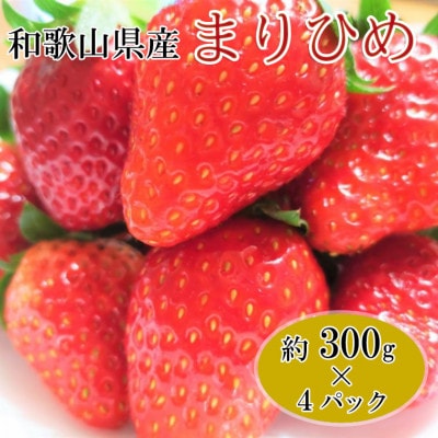 【2026年1月発送】和歌山県産ブランドいちご「まりひめ」約300g×4パック入り(日高町)【配送不可地域:離島・北海道・沖縄】【1305369】和歌山県日高町17000果物・フルーツいちご