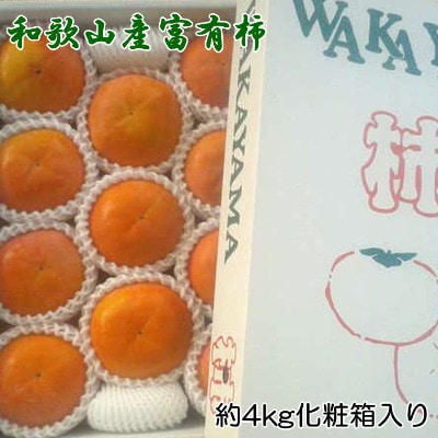【厳選・産直】和歌山産富有柿約4kg 化粧箱入り(2L〜4Lサイズおまかせ)【日高町】【1470223】和歌山県日高町16000果物・フルーツその他 果物・フルーツ