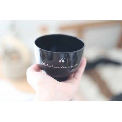 unilaque. 子供茶碗 さくらんぼ 黒 漆器 お食い初め【1267583】福井県鯖江市10000雑貨・日用品食器・グラス