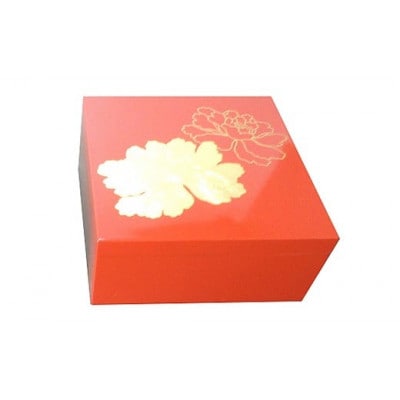 かわいい越前漆器『小箱 金箔牡丹 1個』 朱【1647087】福井県鯖江市11000衣類・装飾品・工芸品その他 装飾品・工芸品