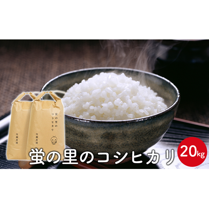 【令和6年産新米】蛍の里のコシヒカリ 20kg お米 滋賀県米原市45000米・パン白米
