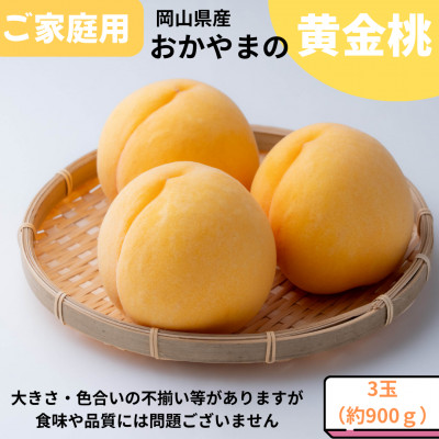 【2026年発送】ご家庭用 おかやまの黄金桃 大玉3玉 約900g【配送不可地域:離島】【1493884】岡山県井原市11000果物・フルーツもも・すもも