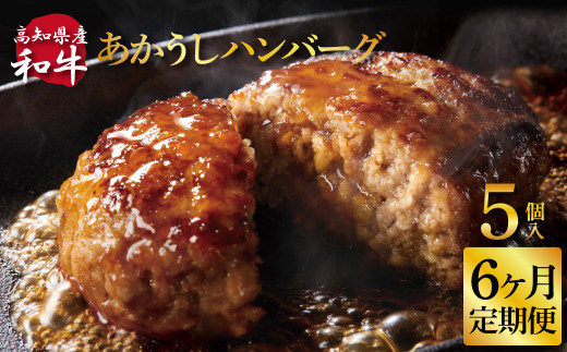 創業50年老舗レストランの幻の和牛あかうしハンバーグ130g×5ケ 6ヶ月定期便 土佐あかうし 美鮮豚 牛肉 高級 ハンバーグ 冷凍 美味しい 肉汁ハンバーグ 焼くだけ 小分け 個包装 高級 国産 定