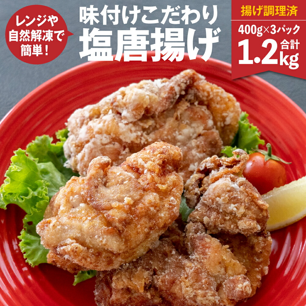 味付け こだわり 塩唐揚げ  計1.2kg ジューシー お肉 唐揚げ熊本県八代市11000肉鶏肉