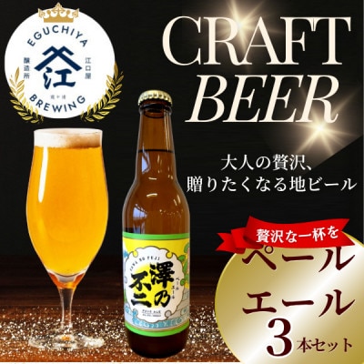 クラフトビール 『澤乃不二』(ペールエール) 3本セット【配送不可地域:離島】【1398383】茨城県かすみがうら市7000酒・アルコールビール・発泡酒