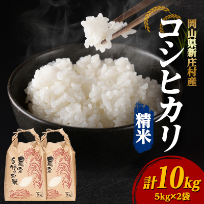 【令和7年産】新米コシヒカリ 村の「一等米」10kg (精米5kg×2袋) 岡山県産のお米【1489806】岡山県新庄村29000米・パン白米