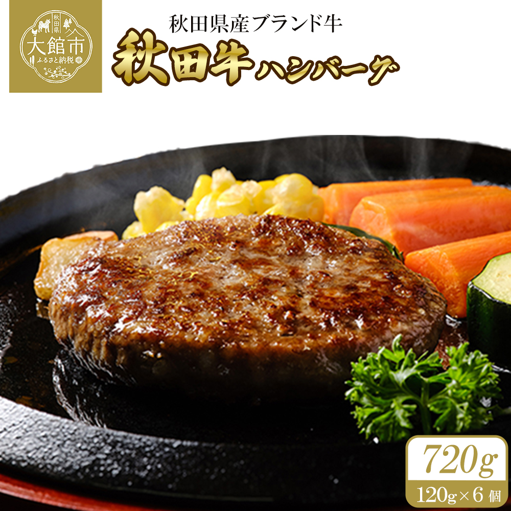 秋田牛ハンバーグ720g(120g×3個 2セット) 115P2601秋田県大館市23000肉
