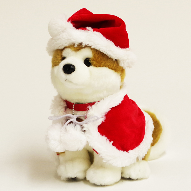 80P7310 【サンタver】秋田犬マサルぬいぐるみ座りMサイズ秋田県大館市16000雑貨・日用品おもちゃ・ぬいぐるみ
