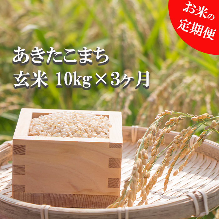 BO-008-E あきたこまち 玄米 10kg×3ヶ月定期便 / かきのうえ岩手県八幡平市78000米・パン玄米・雑穀米・もち米・餅