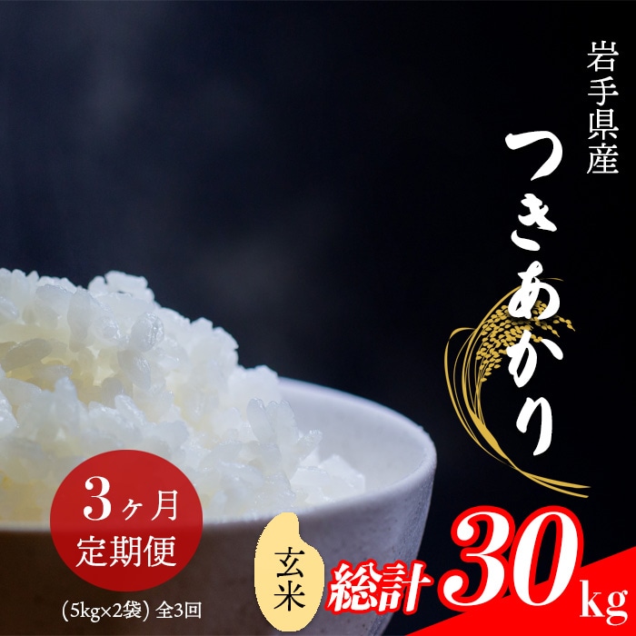 CL-135 つきあかり 玄米 10kg (5kg×2袋)×3ヶ月定期便 【中沢農産】岩手県八幡平市75000米・パン玄米・雑穀米・もち米・餅