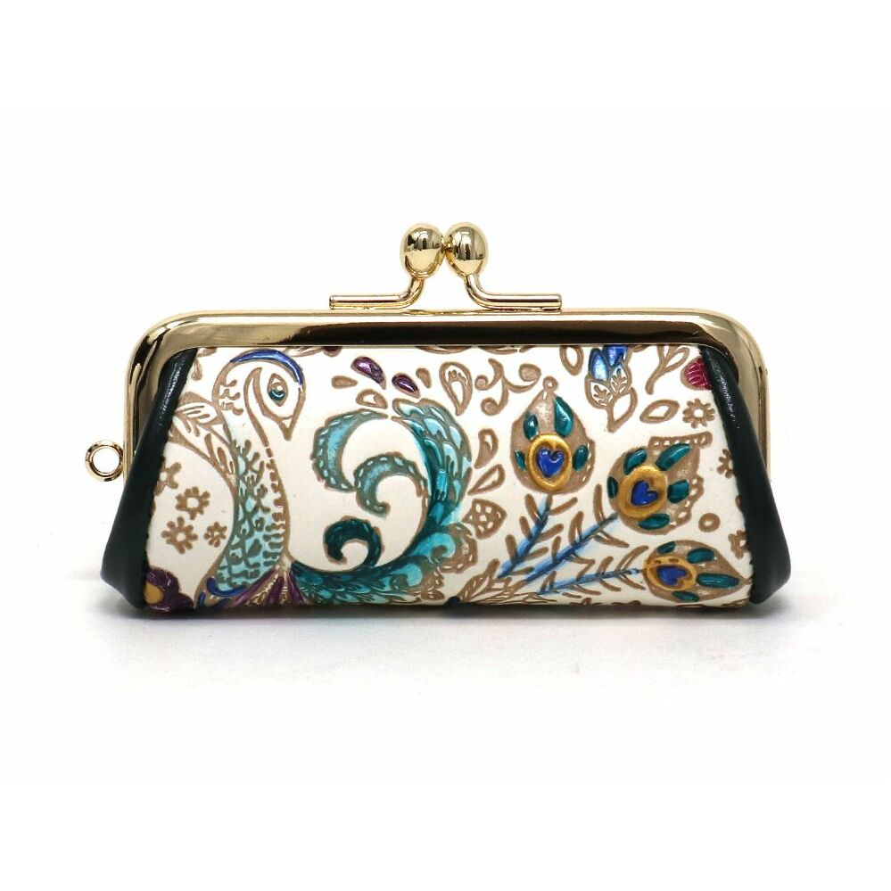 印鑑 ケース 〜18mm 孔雀 文庫屋大関 革 革製品 印鑑ケース 10mm 15mm 2本収納 印鑑入れ 印鑑入れポーチ ハンコケース ハンコ入れ 実印ケース 小銭入れ 収納 ポーチ 小物入れ おしゃれ 民芸品 東