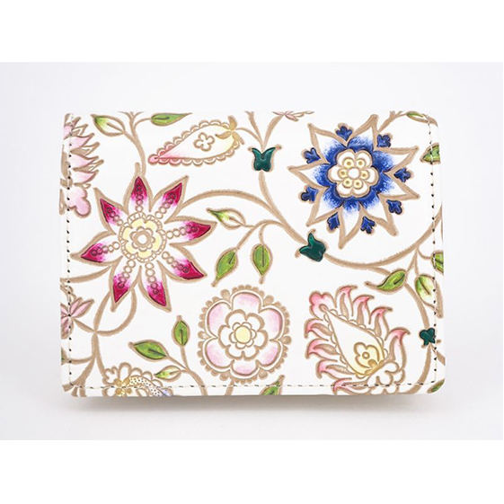 【文庫屋大関】箱まち小銭入れ 花更紗【皮革工芸品】 ファッション小物 財布 民芸品 東京都墨田区31000衣類・装飾品・工芸品財布