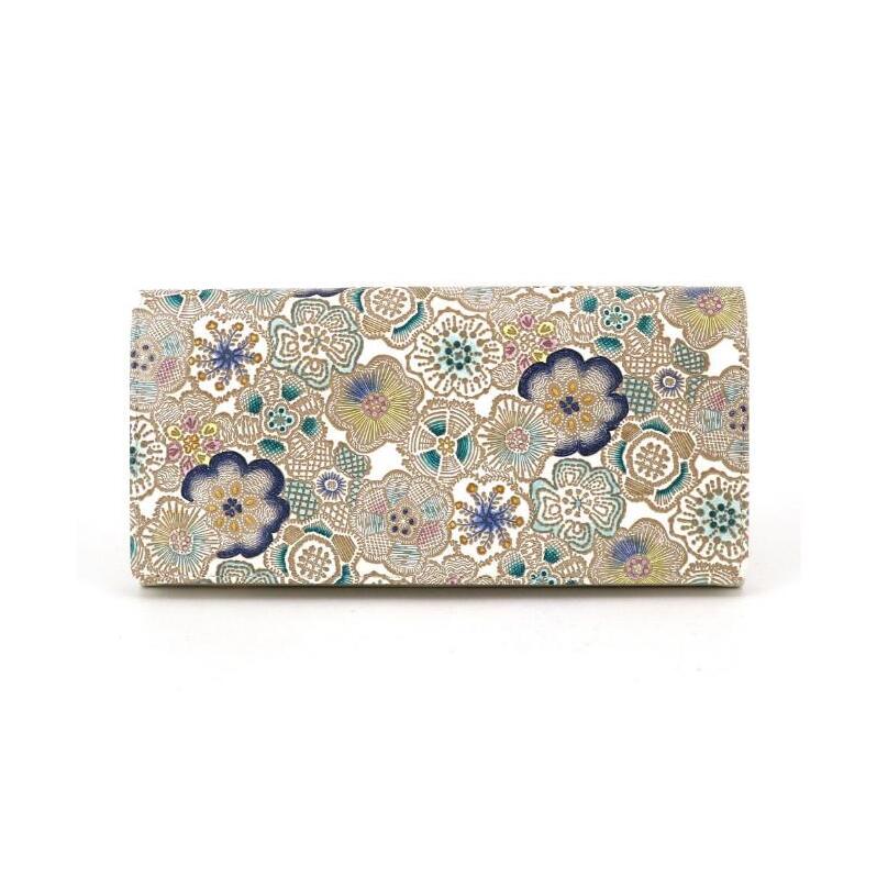 【文庫屋大関】束入れ 春らんまん<瑠璃>【皮革工芸品】 財布 お札 お札入れ 長財布 カード 小銭 牛革 手作り 日本製 墨田区 東京都東京都墨田区92000衣類・装飾品・工芸品財布