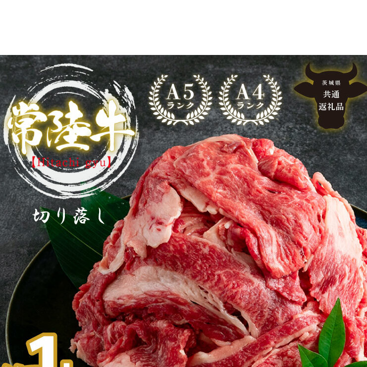 最高級A4.A5ランク 常陸牛 切り落し 1kg(約500g×2)【人気肉 お肉 牛肉 和牛 黒毛和牛 国産黒毛和牛 モモ 肩 切り落とし 国産牛 A5 A4 すき焼き 牛丼 ブランド牛】(CR106)茨城県北茨城市15600肉牛