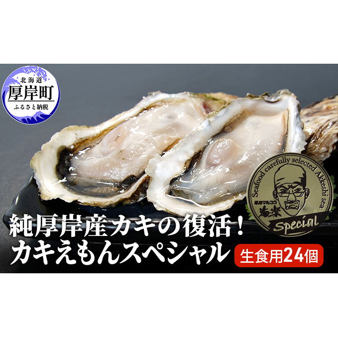 純厚岸産カキの復活 カキえもんスペシャル 24個 生食用 牡蠣 北海道 カキ 厚岸で一番小さい牡蠣 魚貝類 生牡蠣 かき メルマガ掲載商品2 北海道厚岸町18000魚介・海産物鮮魚