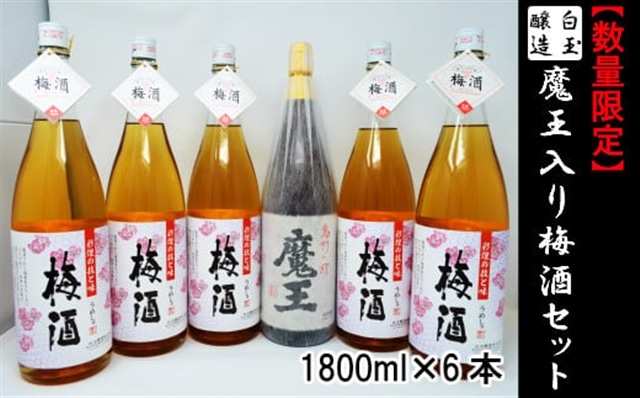 【数量限定】No.4026-2 白玉醸造 魔王入り梅酒セット鹿児島県錦江町47000酒・アルコール梅酒・果実酒