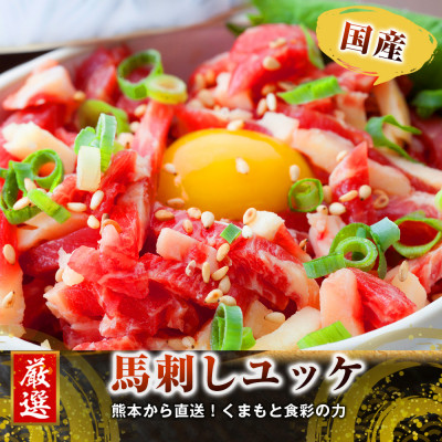 熊本直送 国産ブロック肉馬刺し赤身200g+ユッケ200gセット(宇城市)【配送不可地域:離島】【1291098】熊本県宇城市32000肉その他 肉