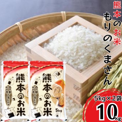 熊本県産 森のくまさん 合計10kg(5kg×2袋)精米 【藤木米穀】【1525089】熊本県宇城市20000米・パン白米