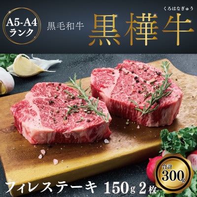 黒毛和牛 黒樺牛 ヒレステーキ 300g(150g×2パック)(宇城市)【配送不可地域:離島】【1544184】熊本県宇城市38000肉牛肉