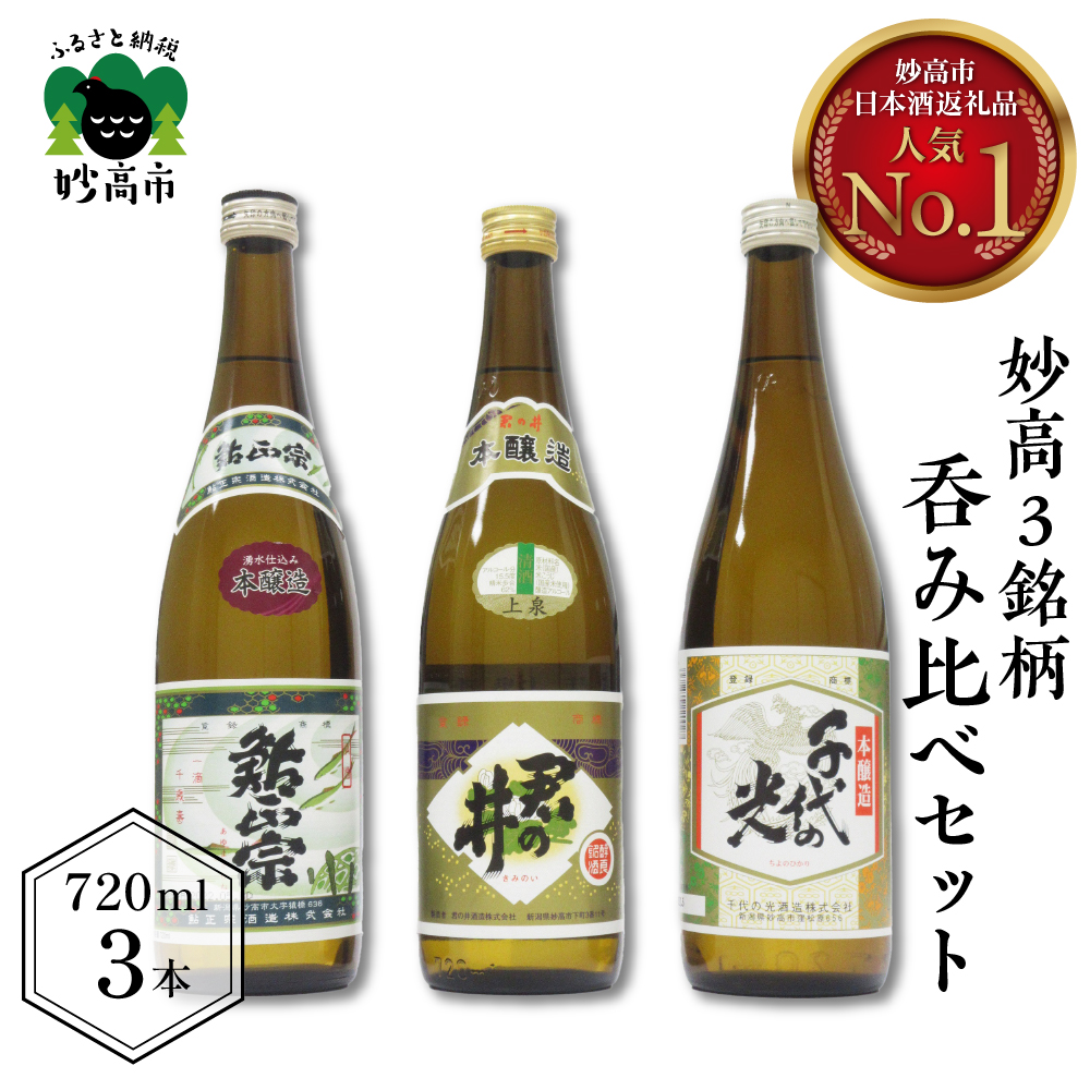 新潟県妙高3銘柄呑み比べセット(720ml×3本)新潟県妙高市16000酒・アルコール日本酒