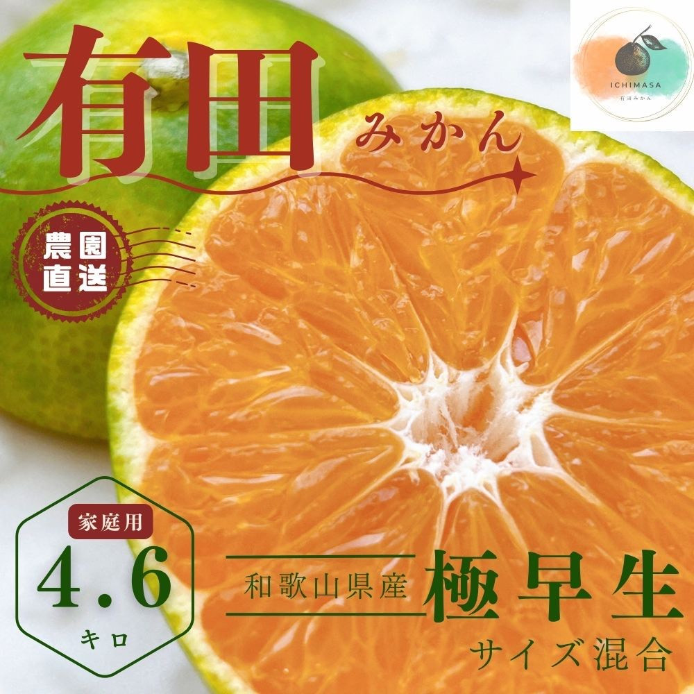【ふるさと納税】【先行予約】有田みかん 極早生 4.6kg(箱込み5kg) 家庭用 S〜2Lサイズ 混合 【2025年10月下旬〜11月頃発送】 柑橘 フルーツみかん 産地直送 お取り寄せ 和歌山県有田川町1200