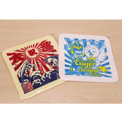 オリジナルタオルハンカチ2枚組 海 魚 キャラクター 22×22【1306428】宮城県女川町5000雑貨・日用品寝具・タオル