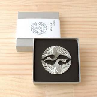 錫 箸置き 向かい鶴 装飾品 民芸品 工芸品 伝統技術 雑貨 日用品  FAD-0239富山県高岡市17000雑貨・日用品食器・グラス