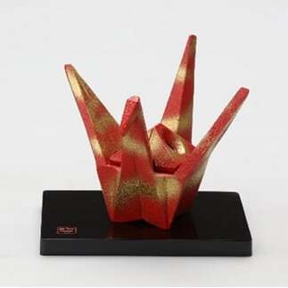 【高岡銅器】三枝惣太郎 香炉 華鶴 朱 民芸品 工芸品 伝統技術 インテリア  FAD-0639富山県高岡市25000衣類・装飾品・工芸品その他 装飾品・工芸品