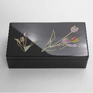 【高岡漆器】チューリップ貝入り宝石箱 民芸品 工芸品  FAD-0730富山県高岡市105000衣類・装飾品・工芸品その他 装飾品・工芸品