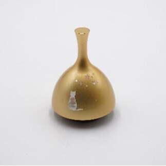 【高岡銅器】エコー 螺鈿猫 金色 民芸品 芸品 雑貨 インテリア ネコ おりん 余韻 高岡螺鈿 伝統工芸士  FAD-0963富山県高岡市59000衣類・装飾品・工芸品その他 装飾品・工芸品