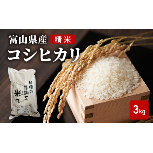米 日頃の感謝を米て 3kg コシヒカリ 精米 白米 お米 こめ コメ 富山県 高岡市 FAD-1416富山県高岡市10000米・パン白米